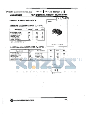 MMBA812M5 datasheet - PNP (GENERAL PURPOSE TRANSISTOR)