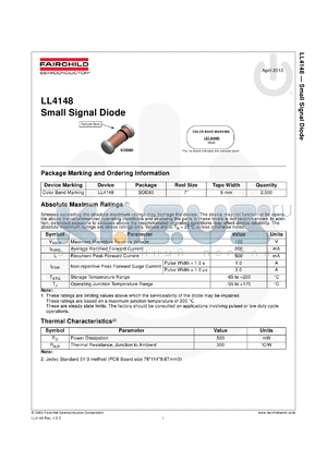 LL4148 datasheet - Small Signal Diode