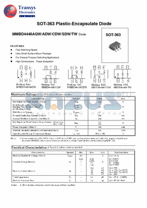 MMBD4448ADW datasheet - Plastic-Encapsulate Diode