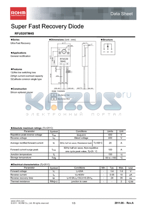 RFUS20TM4S_11 datasheet - Super Fast Recovery Diode
