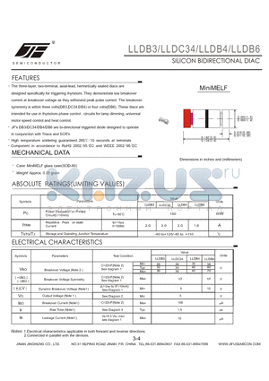 LLDC34 datasheet - SILICON BIDIRECTIONAL DIAC