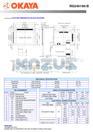 RG240160-B datasheet - OUTLINE DIMENISON & BLOCK DIAGRAM