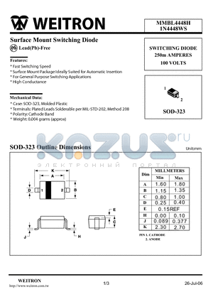 MMBL4448H datasheet - Surface Mount Switching Diode