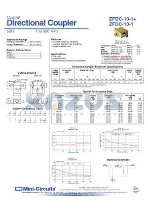 ZFDC-10-1-S datasheet - Directional Coupler