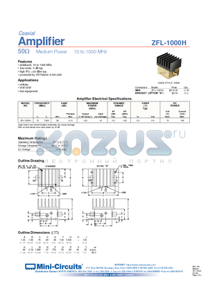 ZFL-1000H datasheet - Amplifier
