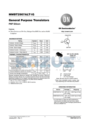 MMBT2907ALT3G datasheet - General Purpose Transistors