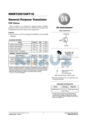 MMBT2907AWT1G datasheet - General Purpose Transistor