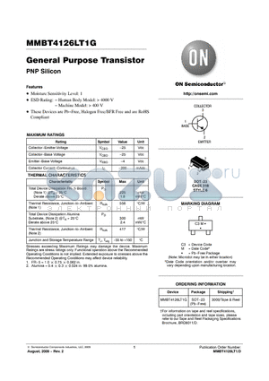 MMBT4126LT1G datasheet - General Purpose Transistor
