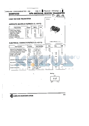 MMBT5550 datasheet - NPN (HIGH VOLTAGE TRANSISTOR)