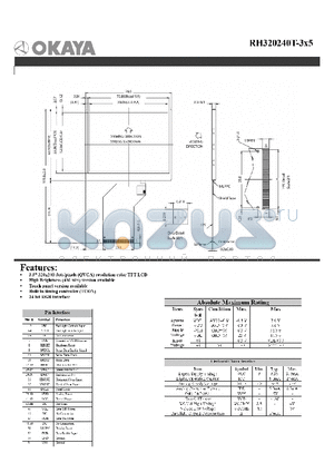 RH320240T-3X5 datasheet - 24 bit RGB interface