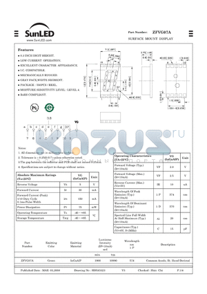 ZFVG07A datasheet - SURFACE MOUNT DISPLAY