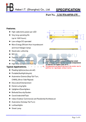 LM-W6-60X10-1W datasheet - High radiometric power per LED