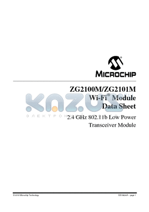 ZG2101M datasheet - 2.4 GHz 802.11b Low Power Transceiver Module