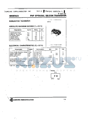 MMBTA63 datasheet - PNP (DARLINGTON TRANSISTOR)