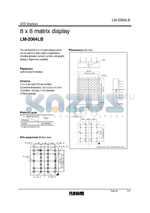 LM-2064LB datasheet - 8 x 8 matrix display