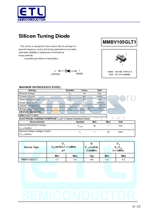 MMBV105 datasheet - Silicon Tuning Diode