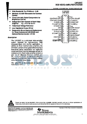 LM1203C datasheet - RGB VIDEO-AMPLIFIER SYSTEM