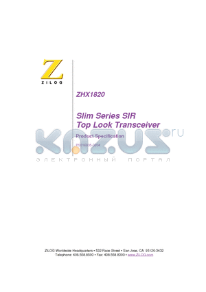 ZHX1820TV115XHTR datasheet - Slim Series SIR Top Look Transceiver