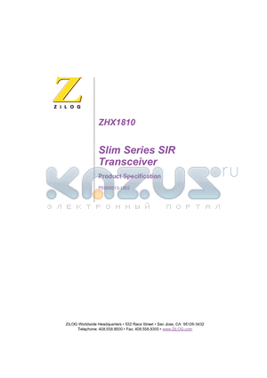 ZHX1810MV115THTR datasheet - Slim Series SIR Transceiver