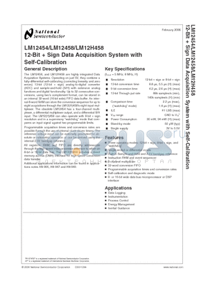 LM12H458CIVX datasheet - 12-Bit  Sign Data Acquisition System with Self-Calibration