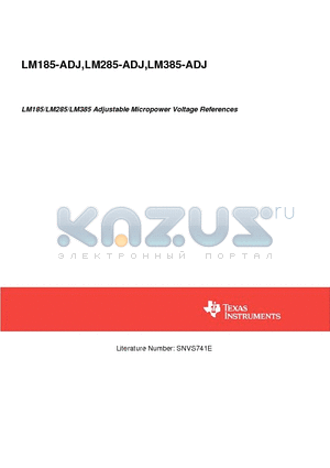 LM185BYH/883 datasheet - LM185/LM285/LM385 Adjustable Micropower Voltage References