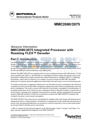 MMC2080 datasheet - Integrated Processor with Roaming FLEX Decoder