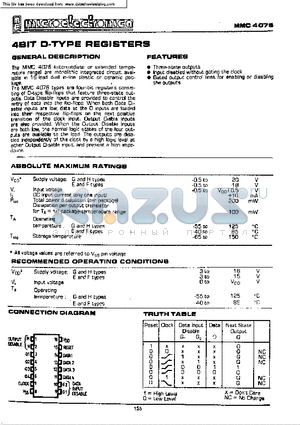 MMC4076F datasheet - 4BIT D-TYPE REGISTERS