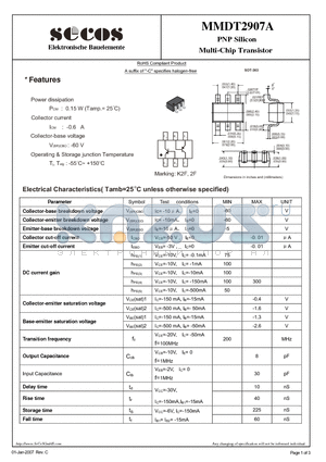 MMDT2907A datasheet - PNP Silicon Multi-Chip Transistor