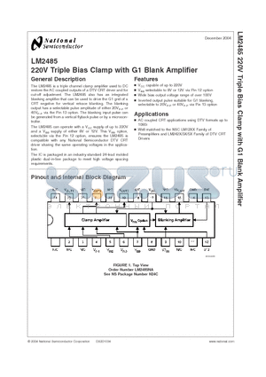 LM2485 datasheet - 220V Triple Bias Clamp with G1 Blank Amplifier