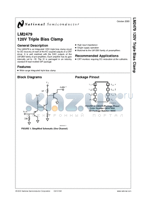 LM2479 datasheet - 120V Triple Bias Clamp