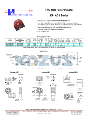 LM259X-L34 datasheet - Thru-Hole Power Inductor