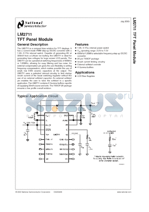 LM2711 datasheet - TFT Panel Module