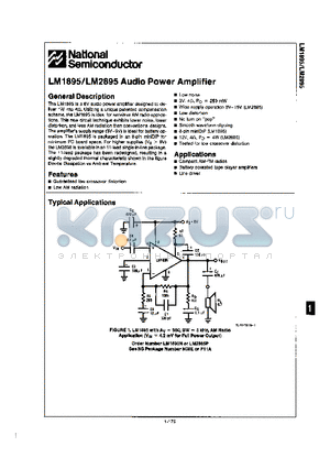 LM2895 datasheet - AUDIO POWE RAMPLIFIER