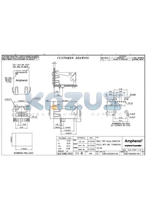 RJMG163218101NR datasheet - SINGLE PORT RJmog CONNECTOR SHIELD, WITH R&C TERMINATION 10/100