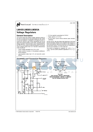 LM305AH datasheet - Voltage Regulators