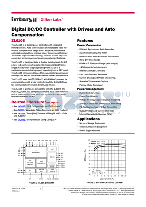 ZL6105 datasheet - Digital DC/DC Controller with Drivers and Auto