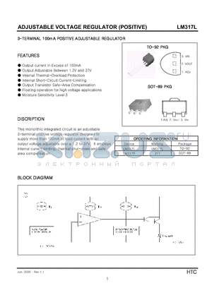 LM317F datasheet - ADJUSTABLE VOLTAGE REGULATOR (POSITIVE)