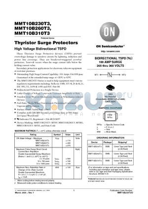 MMT10B310T3 datasheet - Thyristor Surge Protectors