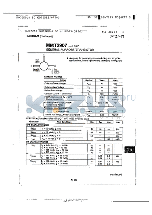 MMT2907 datasheet - GENERAL PURPOSE TRANSISTOR