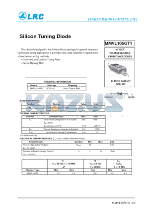 MMVL105GT1 datasheet - Silicon Tuning Diode