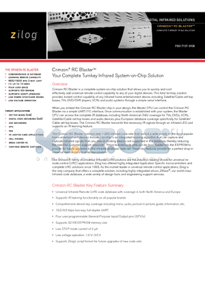 ZLFBLST0H2064GRXXXX datasheet - Your Complete Turnkey Infrared System-on-Chip Solution