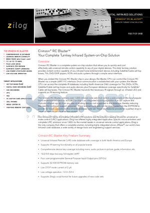ZLFBLST0Q2064GRXXXX datasheet - Your Complete Turnkey Infrared System-on-Chip Solution