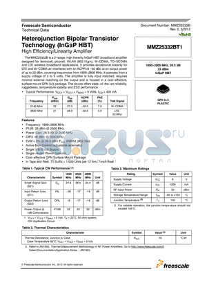 MMZ25332B datasheet - Heterojunction Bipolar Transistor
