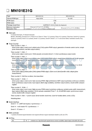 MN101E31G datasheet - MN101E31G