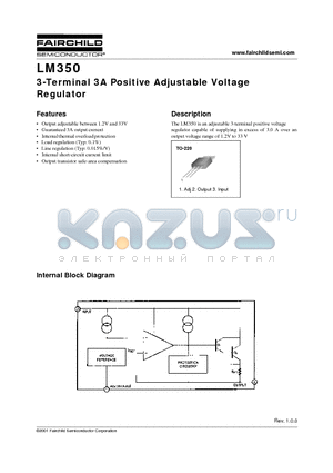 LM350 datasheet - 3-Terminal 3A Positive Adjustable Voltage Regulator