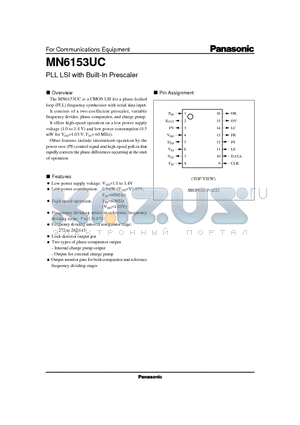 MN6153 datasheet - PLL LSI with Built-In Prescaler