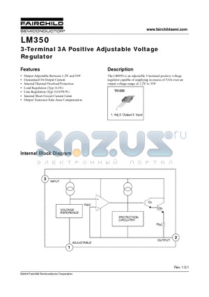 LM350_09 datasheet - 3-Terminal 3A Positive Adjustable Voltage Regulator