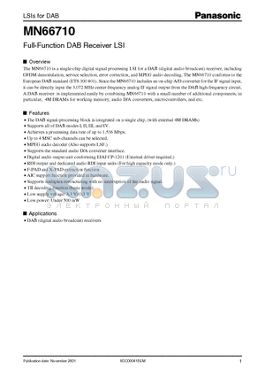 MN66710 datasheet - Full-Function DAB Receiver LSI