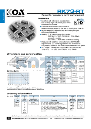 RK73H2ARTTD1002F datasheet - flat chip resistors (anti-sulfuration)