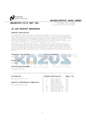 MNLM2940-12-X datasheet - 1A LOW DROPOUT REGULATOR